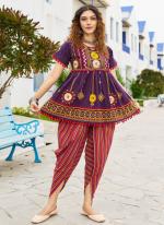 Pure Khadi Cotton Multi Colour Navratri Wear Embroidery Work Readymade Kedia With Tulip Pant